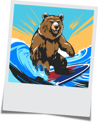 Surfing Bear - Card